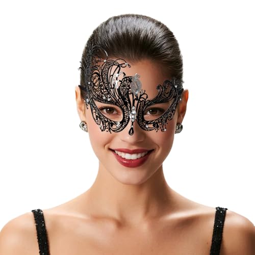 EMORBALS Masquerade Mask for Women, Masquerade Mask for Venetian Ball, Wedding, Mardi Gras&Costume Party, Stretch Cord Design