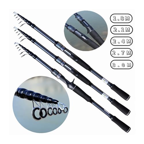 Fishing Rod 1.8M-3.0M Casting/Spinning Telescopic Lure Fishing Rod Ultralight Carbon Pole M Power Solid Tip Bait WT 8-18g ...