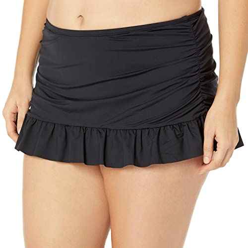 La Blanca Womens Island Goddess Skirted Swimsuit Bikini Bottoms, Black, 16 Plus