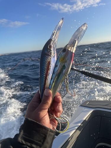 Nomad Design DTX Minnow with Patented Autotune System - Distressed Baitfish Swimming Action, BKK Diablo