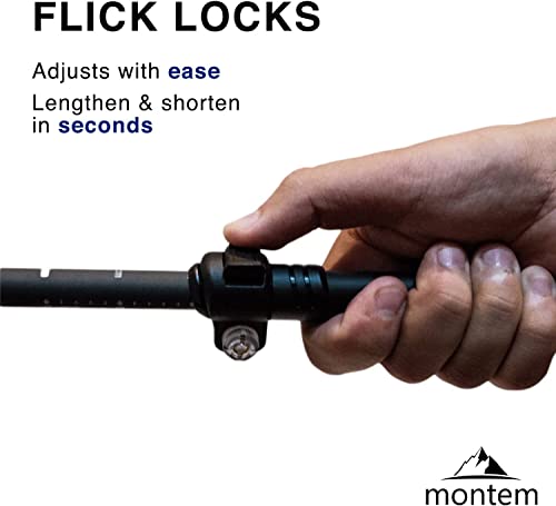 Montem Ultra Light 100% Carbon Fiber Trekking, Walking, and Hiking Poles - One Pair (2 Poles) - Ultra Light, Quick Lockin...