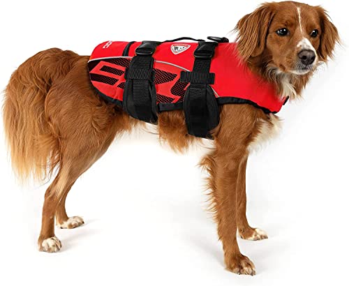 Ezydog DFD Dog Life Jacket - Adjustable Swimming Safety Vest with Reflective Trim & Durable Grab Handle - 50% More Flotati...