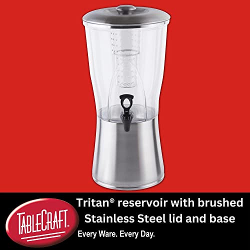 TableCraft N175 Cold Beverage Dispenser, 3.5 Gal, Stainless Steel & Tritan, 11¼" Dia x 23½", Includes Removable Infuser Tu...