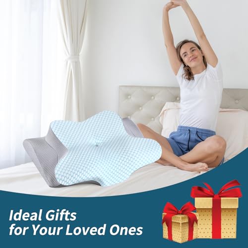 Neck Pillow Cervical Memory Foam Pillows for Pain Relief Sleeping, Contour Pillow for Shoulder Pain, Ergonomic Orthopedic ...