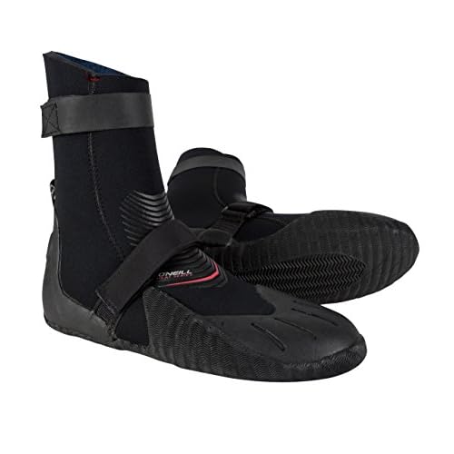 O'Neill Heat 5mm Round Toe Neoprene Boot with Textured Rubber Sole for Cold Water Surfing, Paddleboarding, Snorkeling, Black, 12