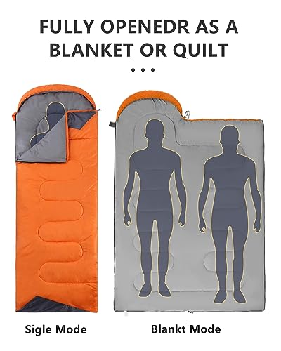 Sleeping Bags for Adults Cold Weather - 20 Degree Big&Tall Size Backpacking Lightweight Waterproof for Girls Boys Mens Tee...