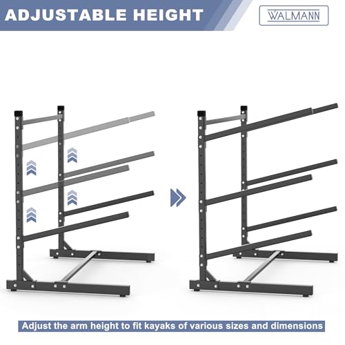 WALMANN Garage Kayak Rack, Heavy-Duty Metal Kayak Storage Rack Adjustable Freestanding Kayak Stand