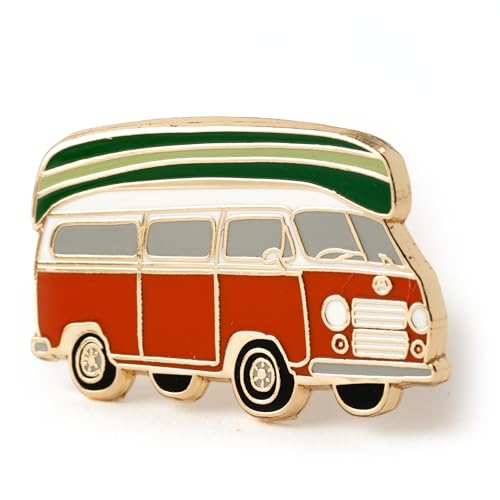 Camp Life Camper Van & Canoe Pin – Wanderlust-Inspired Travel-Themed Pin, Road Trip Accessory, Outdoor Lifestyle Gift, Lak...