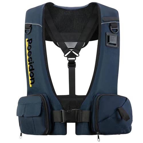 Poesidon Adjustable Lightweight Breathable Water Safety Life Jacket | Classic Unisex Design | Multi-Functional Dual Storag...