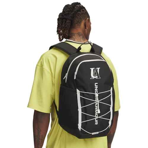 Under Armour Unisex Hustle Sport 6.0 Backpack, (006) Black/Black/Summit White, One Size Fits Most