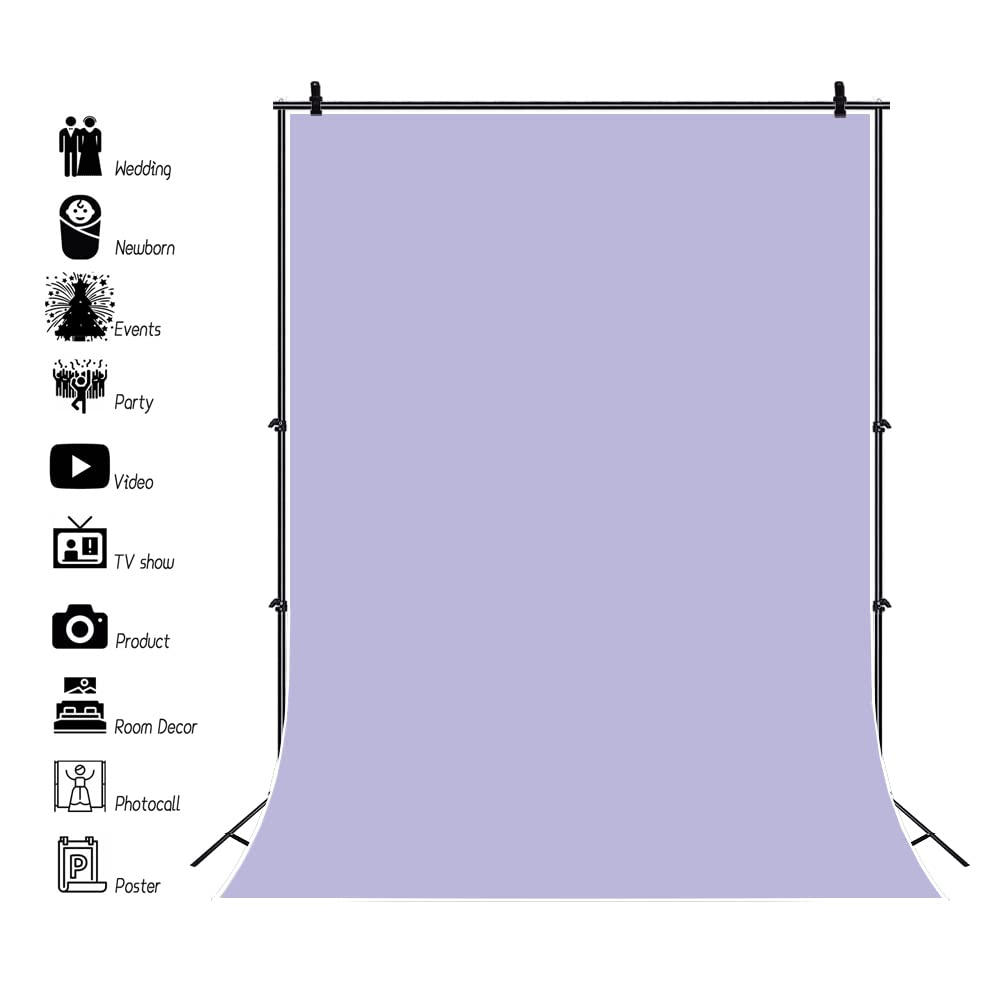 Renaiss 3x5ft Pure Violet Backdrop for Photoshoot Portrait Solid Color Monochrome Light Purple Screen Photography Backgrou...