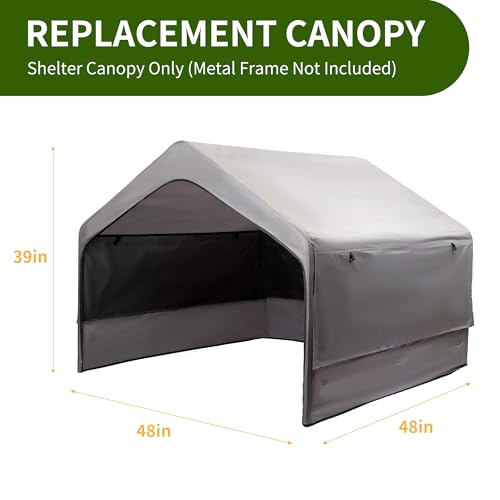 Extra Large Outdoor Dog Tent Replacement Canopy, Big Dog Shade Shelter with Three-Sided Breathable Mesh Windows 4'x 4'x 3....