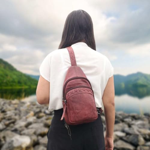 Taylor Leather Unisex Tactical Gun Holster Sling Backpack - Medium Frame Handgun -Two locking concealment pockets with YKK...