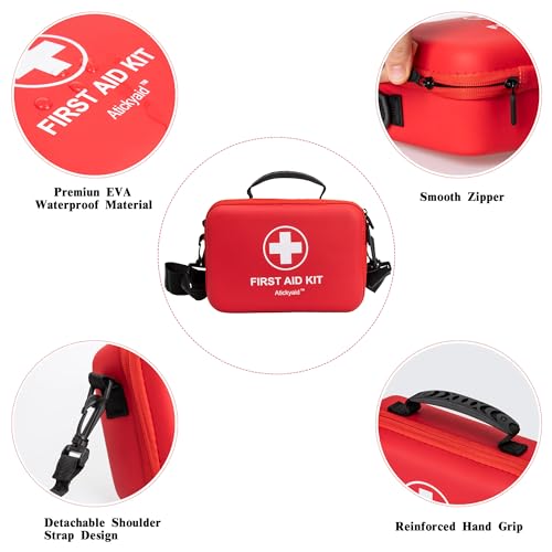 First Aid Kit 340 Piece, Premium Waterproof Hard Shell Medical Kit for Car, Home, Office, Travel, Camping, Sports, Outdoo...