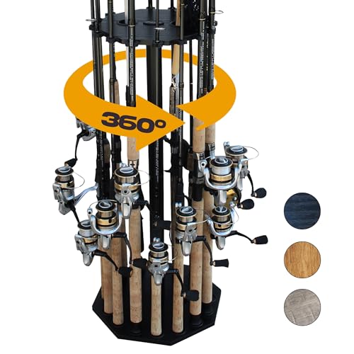 Rush Creek Creations | Rod Holder for 16 Fishing Poles, Garage Organization and Storage, for Reels, Gear, Accessories, Tac...