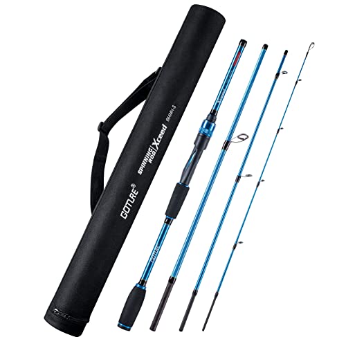 Goture Travel Fishing Rods, 4 Piece Fishing Pole with Case/Bag, Casting/Spinning Rod,Ultralight Fishing Baitcasting Rod 7f...