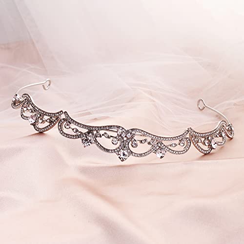 HJYHYN Rhinestone Crystal Bridal Tiara Princess Crown for Women and Girls - Birthday Tiaras