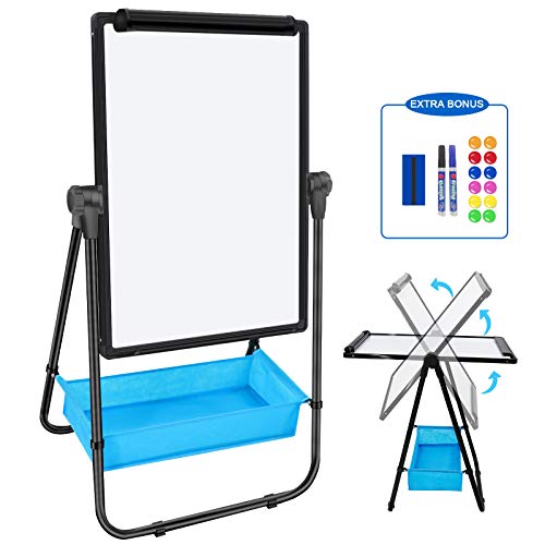 Dry Erase Board with Stand - Double Sided 28"x20" Portable Writing Whiteboards, Height Adjustable & 360° Rotating U Stand ...