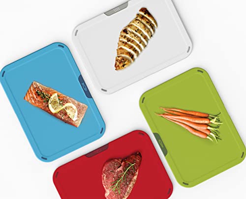 Joseph Joseph Duo Icon 4-piece colour coded Cutting Board Set with Storage Stand, Multicolour