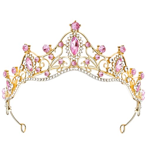 Arvintas Pink Tiaras for Women Princess Crown Headband, Crystal Tiaras Birthday Crown Wedding Rhinestones Princess Party H...