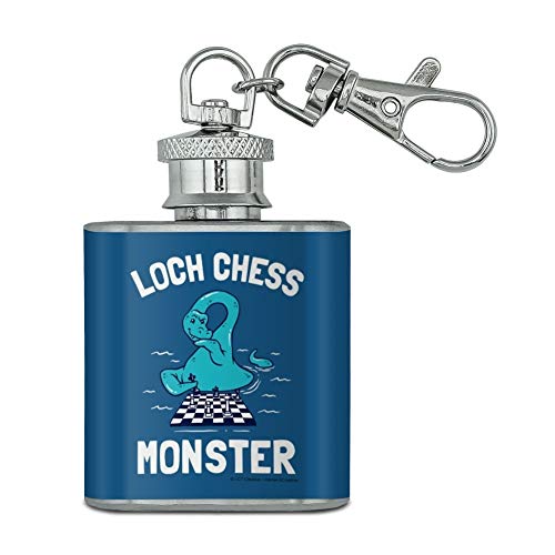 Loch Chess Monster Lochness Funny Humor Stainless Steel 1oz Mini Flask Key Chain