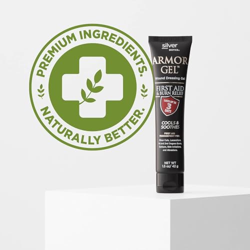 Silver Biotics Armor Gel Wound Dressing Gel | First Aid + Burn Relief 24 PPM Silver Gel | 1.5 oz