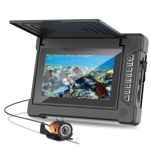 7-Inch Underwater Fishing Camera 1200TVL HD | 30M/98FT Cameras for Fishing with 6 White & 6 IR LEDs | IP68 Waterproof Ice ...