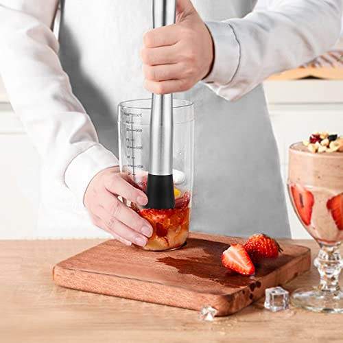 tifanso Muddler for Cocktails, 10" Muddler and Long Handle Bar Cocktail Mixing Spoon, Stainless Steel Stirrer, Bar Accesso...