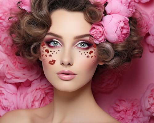 Penta Angel Heart Face Sticker Jewels Stick On Face Costume Gems Self-Adhesive Valentines Day Halloween Makeup Sticker for...