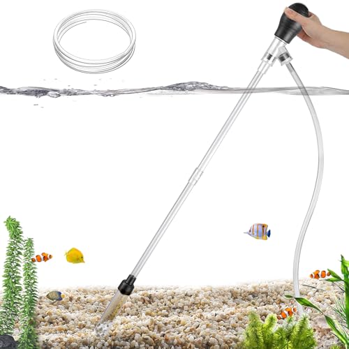 Carefree Fish Aquarium Gravel Cleaner 6Ft Hose Silicone Airbag Fish Tank Water Changer Gravel Vacuum Adjustable Length AB...