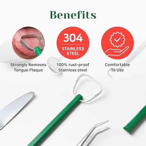 Euthymol 304 Stainless Steel Tongue Scraper ? Reduces Bad Breath, Removes Tongue Plaque, Improves Oral Hygiene, Easy to Use & Clean