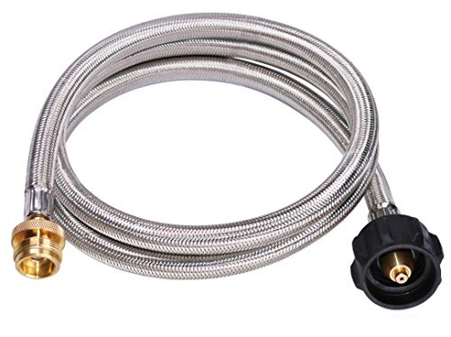 DOZYANT 5 Feet Stainless Steel Braided Propane Adapter Hose 1 lb to 20 lb Converter Replacement for QCC1 / Type1 Tank Conn...