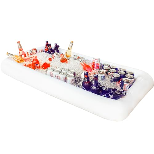 Novelty Place Inflatable Ice Serving Tray Buffet Bar with Drain Plug - Salad Food & Drinks Inflatable Cooler for Party Pic...