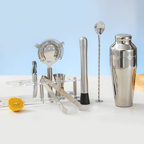 Btuqbu Cocktail Shaker Set with Arcylic Stand, Mixology Bartender Kit for Drink Mixing | Mixology Set with 7 Bar Set Tools...