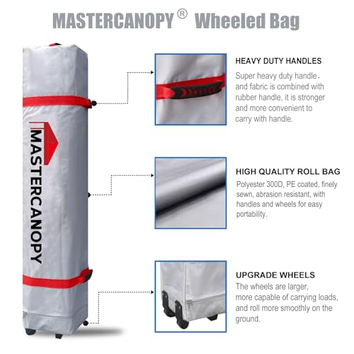 MASTERCANOPY Durable Pop-up Canopy Tent with Roller Bag (10x10, Black)