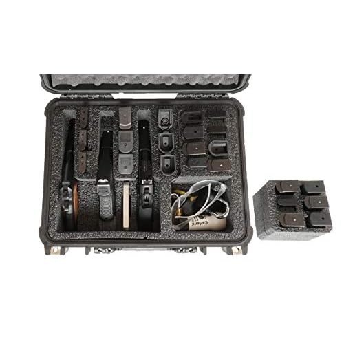 Case Club 3 Pistol & Accessory & Up to 23 Magazines Pre-Cut Waterproof Case with Silica Gel to Help Prevent Gun Rust (Gen 2)