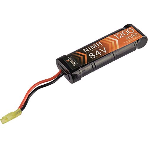 Lancer Tactical Airsoft Battery High Capacity 8.4V NiMH Flat Battery Pack with Mini Tamiya Connector - 1200mAh