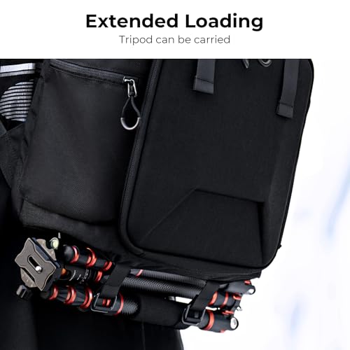 K&F CONCEPT Camera Backpack, Hard Shell Camera Bag, Large Capacity Photography Backpack with 15.6" Laptop Compartment & Tr...