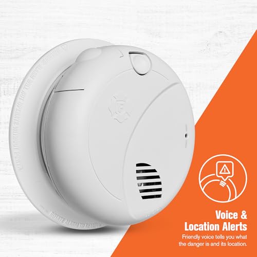 First Alert Interconnect Hardwire Smoke Alarm with Battery Backup & Voice Alerts, 6-Pack