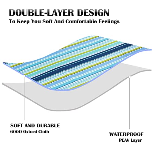 NiKiBysh Picnic Blanket Waterproof Washable Foldable 58''x78'',Extra Large Picnic Mat, Dual Layers for Outdoor Water-Resis...