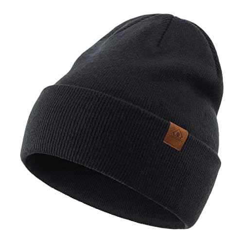Home Prefer Mens Winter Hats Acrylic Knit Cuff Beanie Cap Warm Womens Beanie Hat