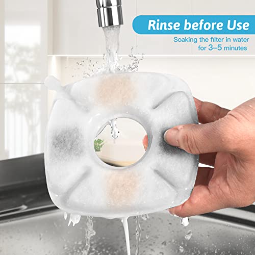 24 Pcs Cat Fountain Replacement Filters 12 Pack Cat Water Fountain Replacement Filters with 12 Pack Pre-Filter Sponges, Pe...