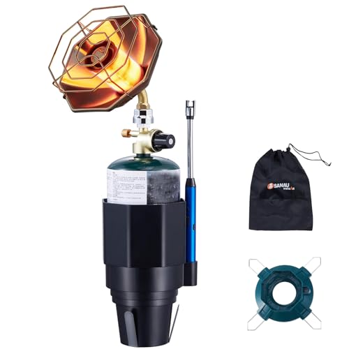 6800BTU Propane Golf Cart Heater, Propane Heater with Igniter, 2 in 1 with Golf Cart Cup Holder&Cylinder Base, for Tent,Fi...