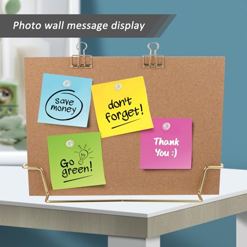 TOYANDONA Cork Board Bulletin Board with Metal Stand, Wooden Pin Notice Message Pin Board Desktop Memo Board for Home Offi...