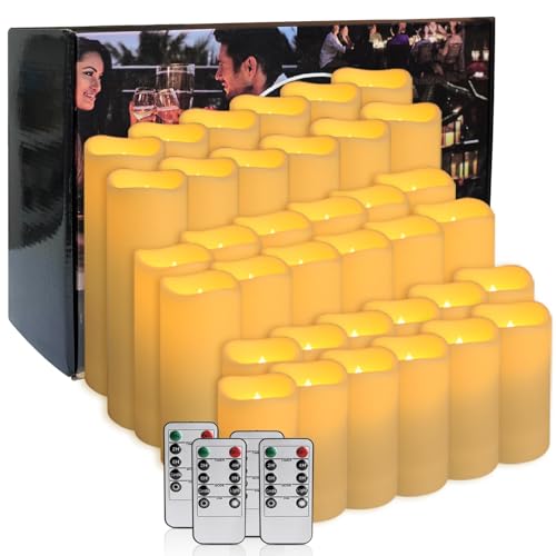 CAKETYCG 36-Pack LED Flameless Candles with Remote Control - Festival Essentials, Turn On The Light of Warm Colors, Home D...
