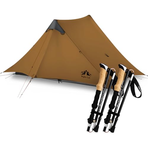 Night Cat Ultralight Tent 2 Persons with Trekking Poles Hiking for Professional Backpacker Hiker