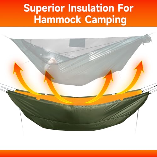 11Ft All-in-one Hammock Tent with Underquilt, Warm Insulation Ultralight 4 Season Under Quilt for Hammocks, Portable for H...