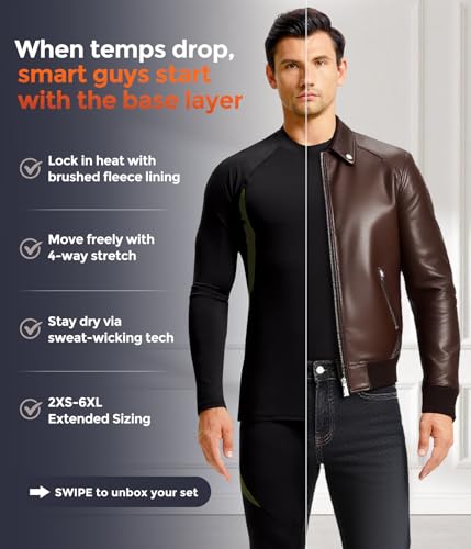 CL convallaria Thermal Underwear Long Johns Set Mens Winter Gift Hunting Gear Sport Base Layer Bottom Top