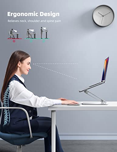 Lamicall Adjustable Laptop Stand, Portable Laptop Riser, Aluminum Laptop Stand for Desk Foldable, Ergonomic Computer Noteb...