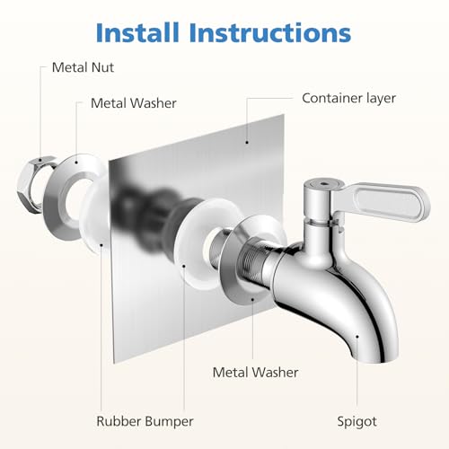 Beverage Dispenser Replacement Spigot, Stainless Steel Water Dispenser Replacement Faucet Compatible with Berkey Water Fil...
